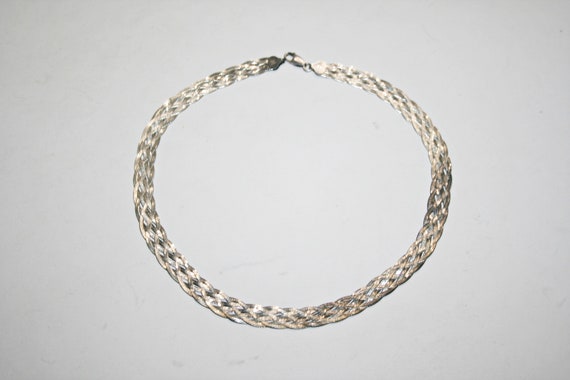 Vintage Sterling Silver Mesh Chain Necklace - image 5