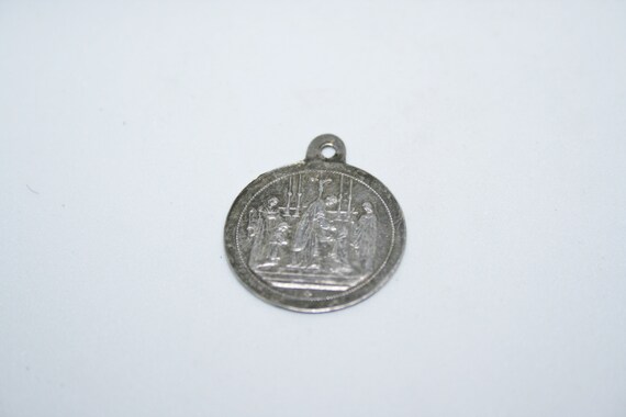 Antique French Silver First Communion Pendant - image 3