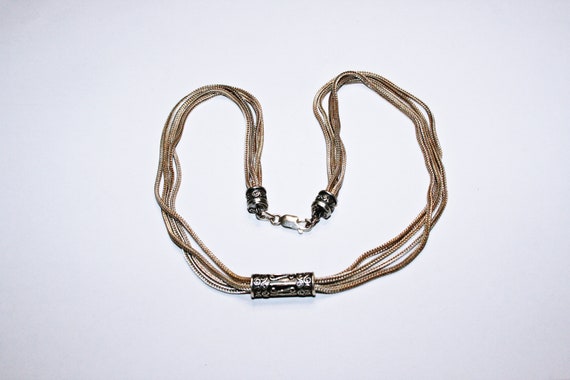Vintage Sterling Silver Multi Chain Necklace - image 4