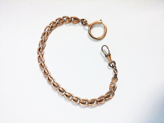 10.13" Antique French Gold Plated Watch Chain - image 6