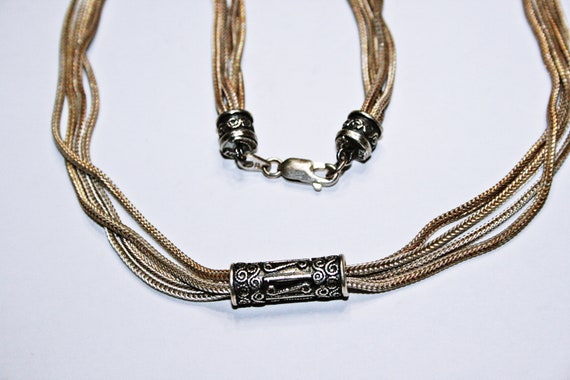 Vintage Sterling Silver Multi Chain Necklace - image 6