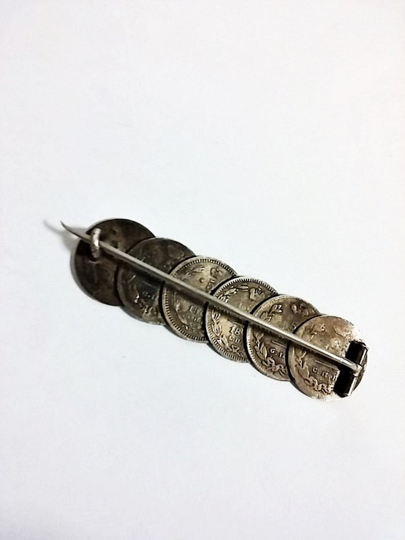 Antique Imperial Russian Silver Kopek Brooch - image 2