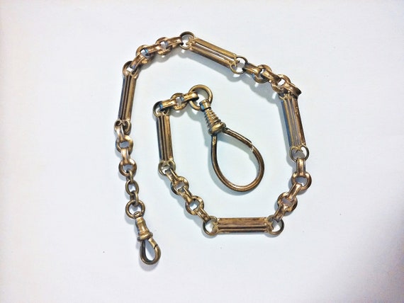 Antique Victorian Gold Filled Watch Chain - image 2