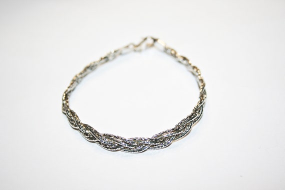 Vintage Wide Sterling Silver Chain Bracelet - image 7