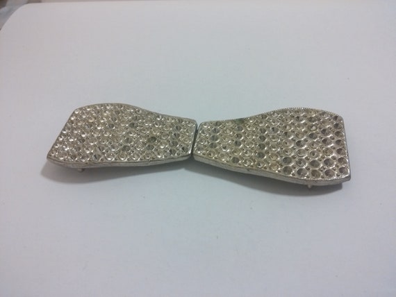 Antique Art Deco Silver-Tone Sash Fastener Buckle… - image 3