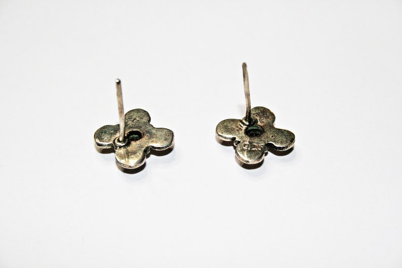 Vintage Garnet and Sterling Silver Stud Earrings