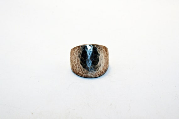 Size 7 - Wide Sterling Silver Hammered Ring - image 10