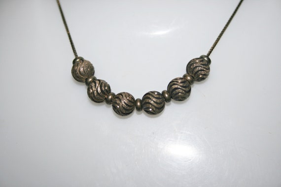 Vintage Sterling Silver Ball Pendant Necklace - image 3