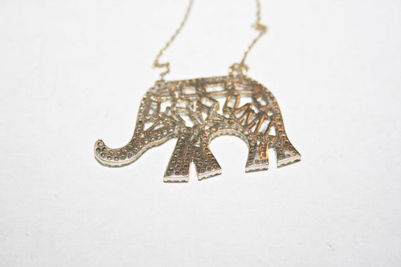 Vintage Sterling Silver Vermeil Elephant Pendant … - image 5