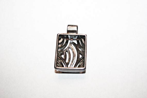 Vintage Pierced Sterling Silver Pendant - image 3