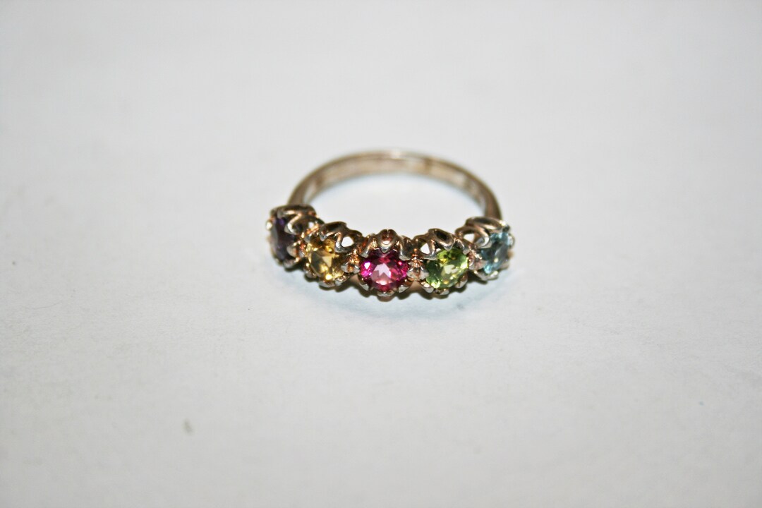 Bague bijou en argent sterling 925 fait main avec pierres précieuses