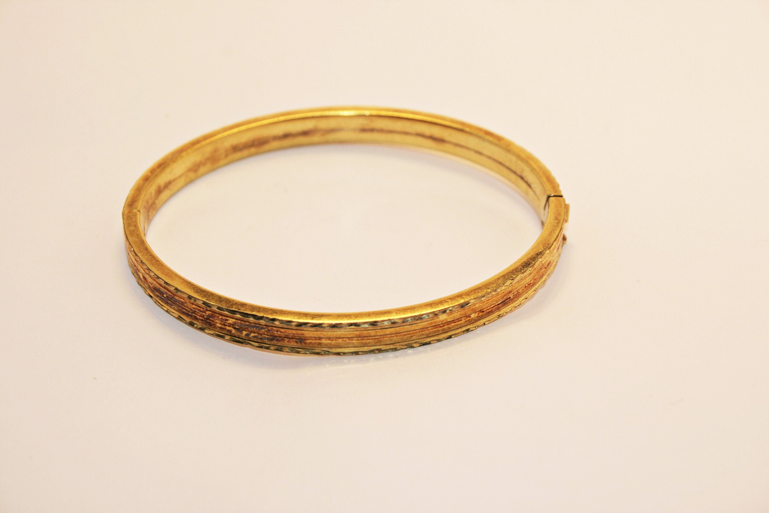 7 Antique Gold Filled Bangle Bracelet 