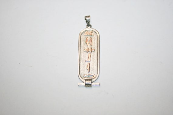 Vintage Sterling Silver Hieroglyphics Pendant
