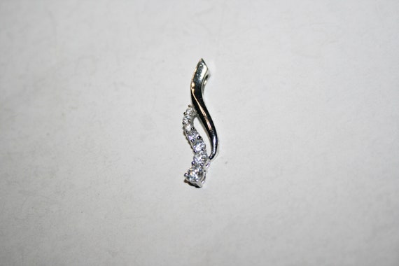 Vintage Sterling Silver and Clear Cubic Zirconia … - image 3