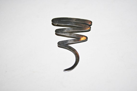 Vintage Sterling Silver Modernist Brooch - image 1