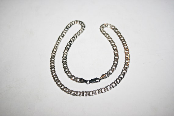 Vintage Wide Sterling Silver Chain Necklace - image 6