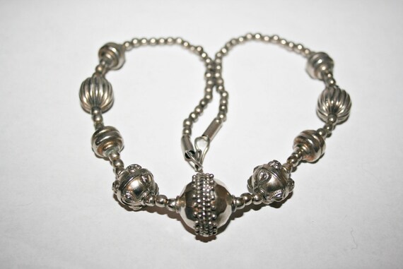 Vintage Ethnic Silver Tone Necklace - image 3