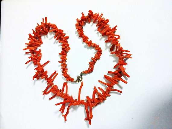 Antique Edwardian Long Branch Coral Necklace
