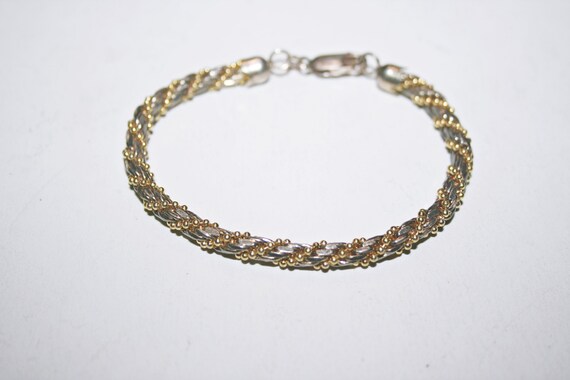 Vintage Sterling Silver Thick Byzantine Cable Chain Bracelet