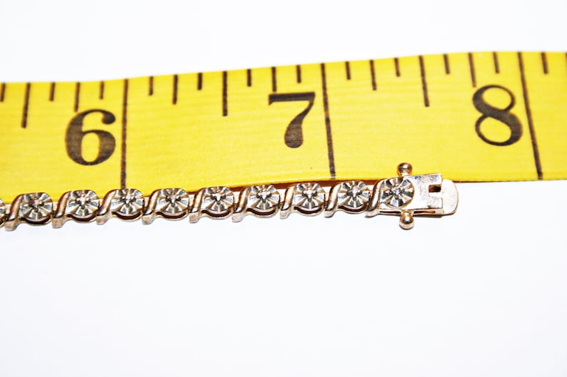 Vermeil Sterling Silver Tennis Bracelet with Heart Charm