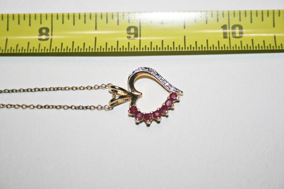 Vintage Ruby Pink Stone and Sterling Silver Penda… - image 2