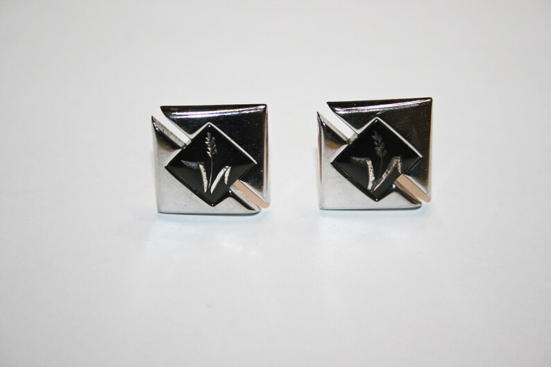 Vintage Swank Silver Tone Cuff Links