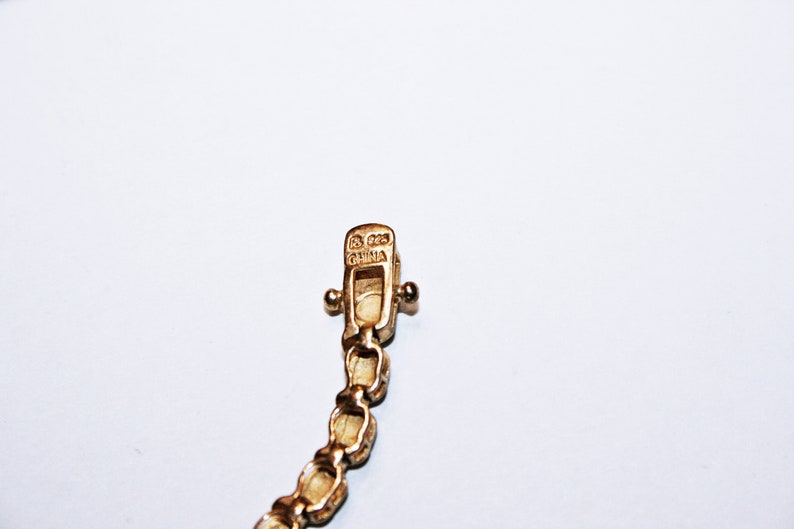 Vermeil Sterling Silver Tennis Bracelet with Heart Charm