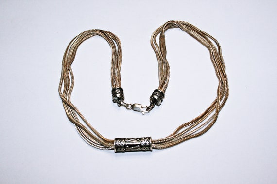 Vintage Sterling Silver Multi Chain Necklace - image 5