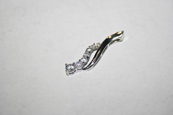 Vintage Sterling Silver and Clear Cubic Zirconia … - image 4