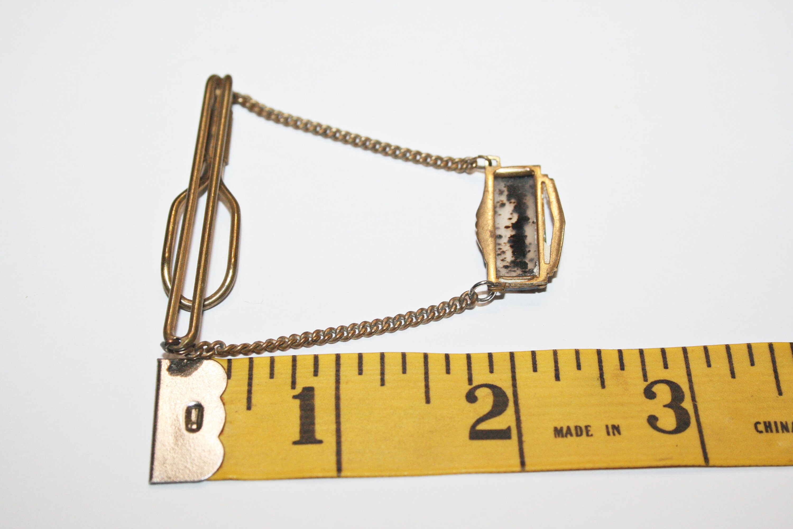 C1930s Antique Art Deco Gold Tone Tie Bar With Polished Etsy