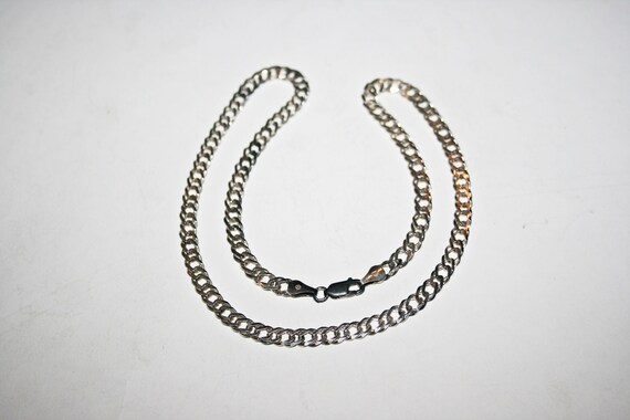 Vintage Wide Sterling Silver Chain Necklace - image 7