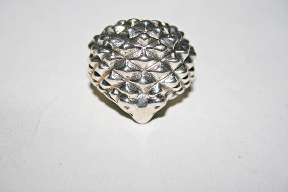 Size 6 - Vintage Sterling Silver Hedgehog Ring - image 7