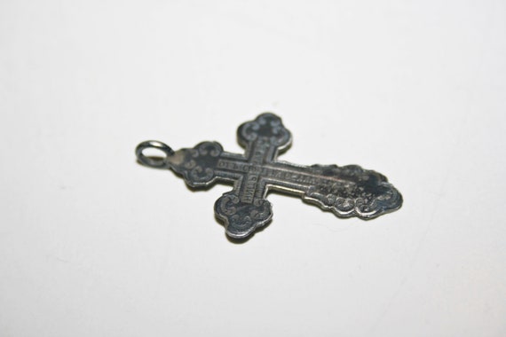 Antique 84 Silver Imperial Russian Cross Pendant - image 10