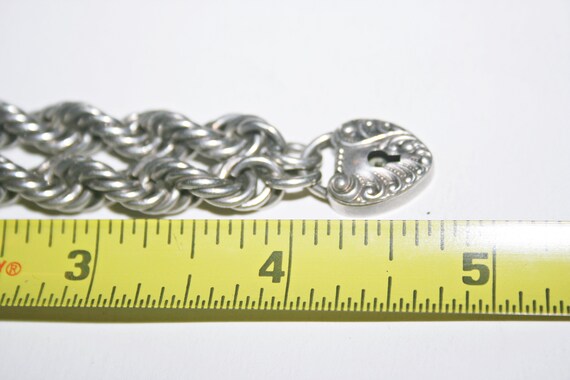 Antique Ornate Sterling Silver Padlock Bracelet - image 2