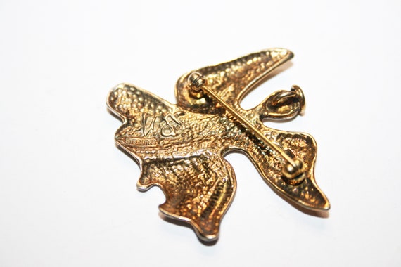 Vintage Gold Plated Sterling Silver Angel Brooch - image 6