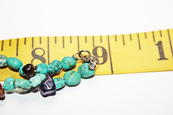 Vintage Turquoise Blue Stone Beaded Necklace - image 4