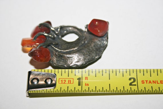 Vintage Sterling Silver and Carnelian Modernist B… - image 2