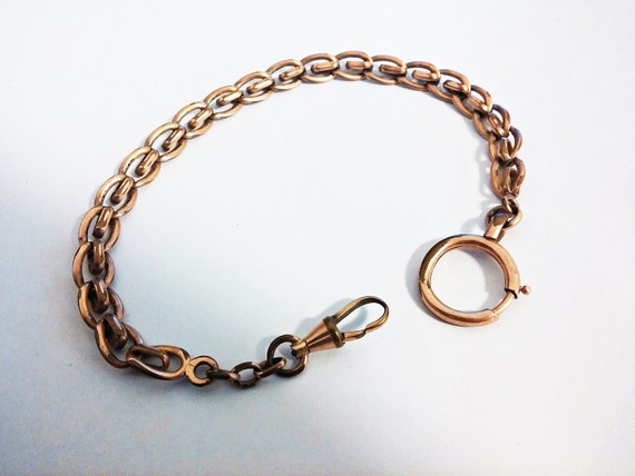 10.13" Antique French Gold Plated Watch Chain - image 3