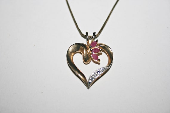 Vintage Sterling Silver Vermeil Heart 