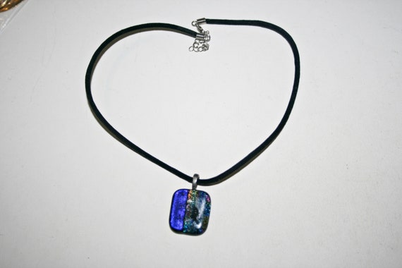 Vintage Artisan Glass Pendant Necklace - image 3