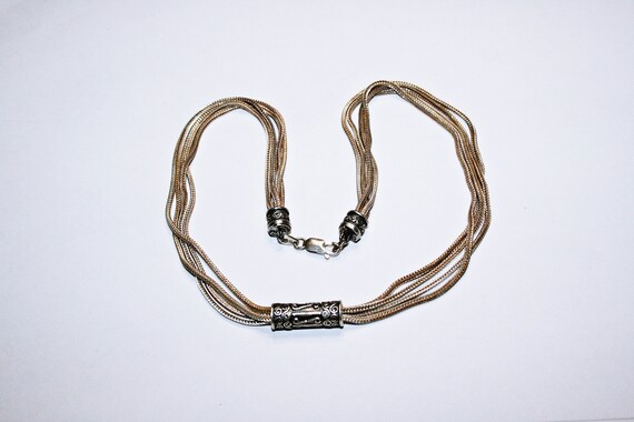 Vintage Sterling Silver Multi Chain Necklace - image 7