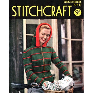 Stitchcraft Magazine December 1948 Full Booklet Instant Download Vintage 1940s Knitting Patterns Crochet Embroidery Women Children Crafts