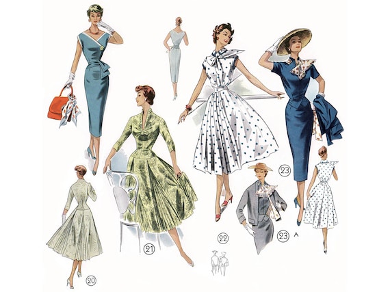 1950s Sewing Pattern Drafting Book: 200+ Vintage Fashions (PDF Download) Lutterloh Golden Rule