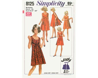 1960s Simplicity 8125 Sewing Pattern: Reversible Wrap Dress (Multi-Size) (PDF Pattern)