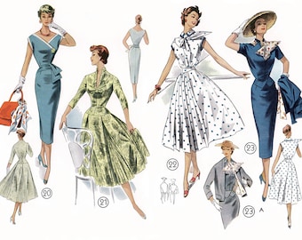 Vintage 1950s Pattern Drafting Book 200+ Patterns Women Men Children Fifties Post War Fashion Dresses Lingerie Suits Lutterloh Golden Rule