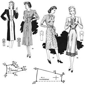 Vintage 1940s Pattern Drafting Book 200+ Patterns Women Men Children Forties War Era Fashion Dresses Lingerie Suits Lutterloh Golden Rule