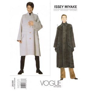 Vintage Vogue Pattern V2038 Issey Miyake Coat 1990s Vintage Sewing Pattern Loose Fitting Coat in S M L Vogue Designer Pattern Nineties