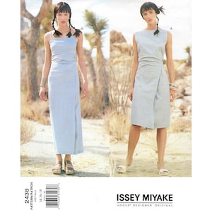 Vintage Vogue Sewing Pattern 2438 Vogue 2438 Japanese Designer Issey Miyake Wrap Dress Pattern Vogue Designer Pattern V2438 1990s Dresses