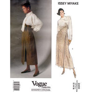 Vintage 1990-tals Vogue Designer sömnadsmönster 2486 Issey Miyake kjol och blusar
