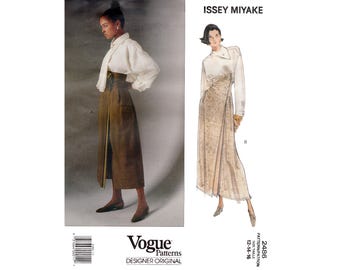 Vintage 1990s Vogue Designer Sewing Pattern 2486 Issey Miyake Skirt and Blouses
